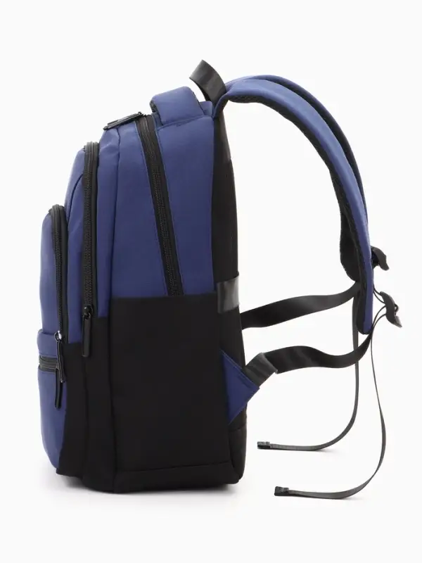 Рюкзак школьный, 2 отделения, 5 карманов, водонепроницаемое дно, 26&times;14&times;39 см, синий