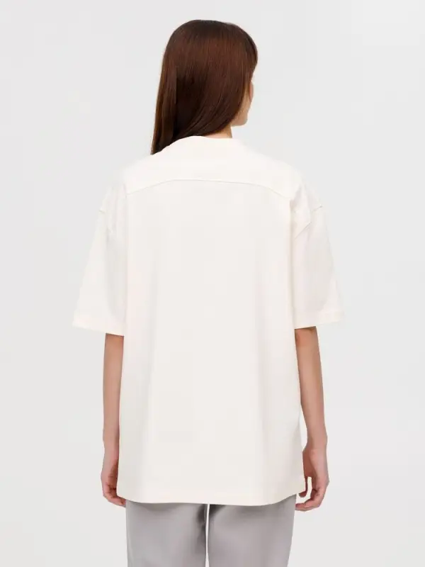 Футболка оверсайз унисекс Sideline, молочно-белая, размер M/L