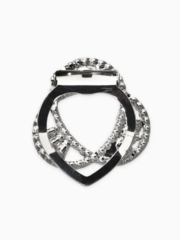 Зажим для платка &laquo;Три нити&raquo;, белый в серебре