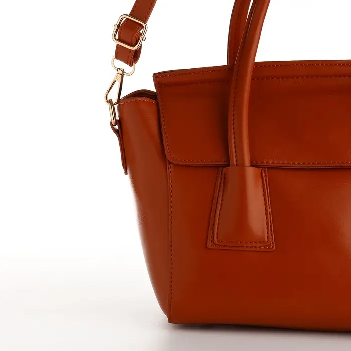 Сумка женская мессенджер на магните, 35&times;15&times;23 см, рыжая