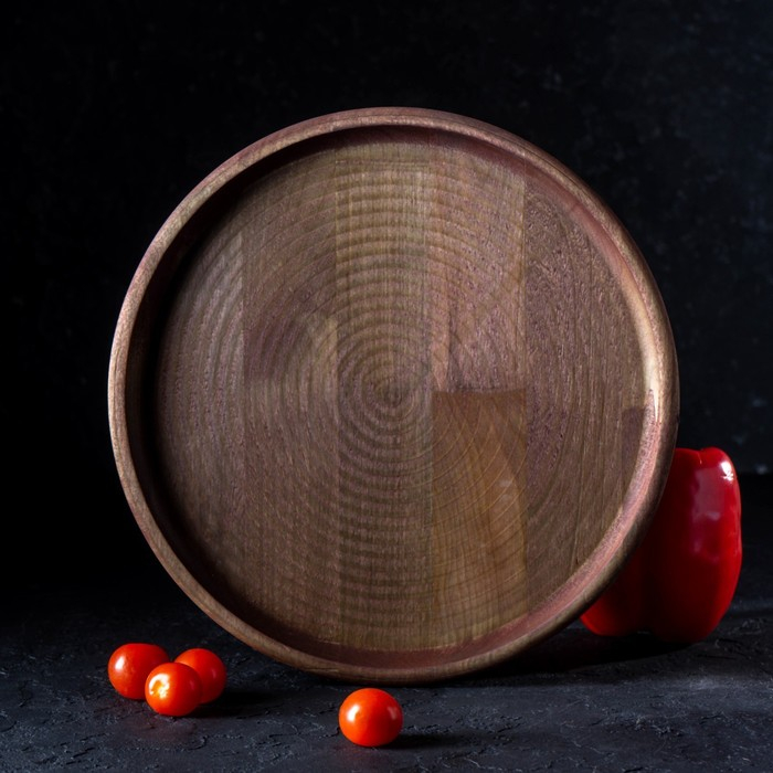 Блюдо для подачи Adelica, d=30×1,8 см, массив берёзы, потайные ручки, пропитано маслом, цвет шоколадный Блюдо для подачи Adelica, d=30×1,8 см, массив берёзы, потайные ручки, пропитано маслом, цвет шоколадный
