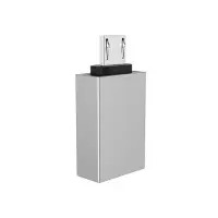 Адаптер Borofone BV2, USB - MicroUSB, серебристый