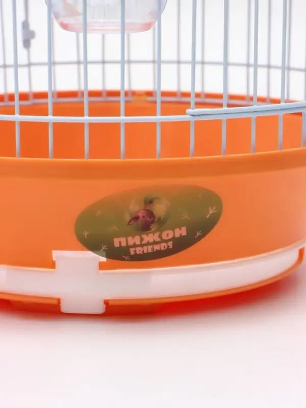 Клетка для птиц круглая укомплектованная Bd-4/2, 23.5&times;33 см, оранжевая