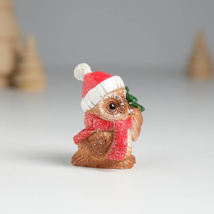 Сувенир полистоун Сувенир полистоун "Совушка в красном колпаке" МИКС 3,5х3х4,5 см