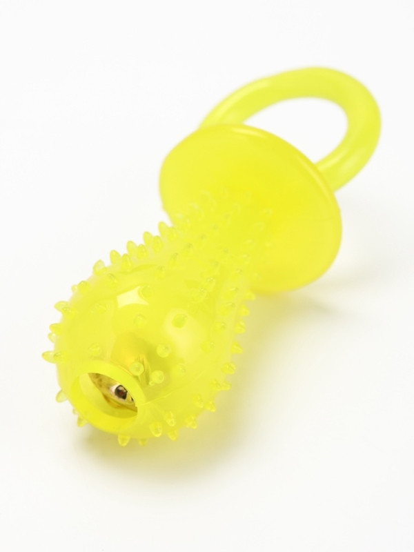 Игрушка жевательная Игрушка жевательная "Соска" прозрачная, PP, 9,5 см, жёлтая