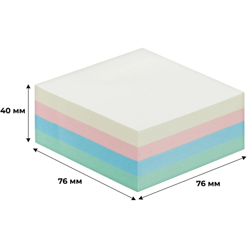 Стикеры Attache Simple куб 76х76, пастель 4 цвета 400 л