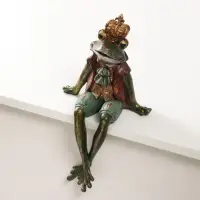 Сувенир полистоун "Лягуха в короне, с жабо" сидит 17,5х15х30,5 см