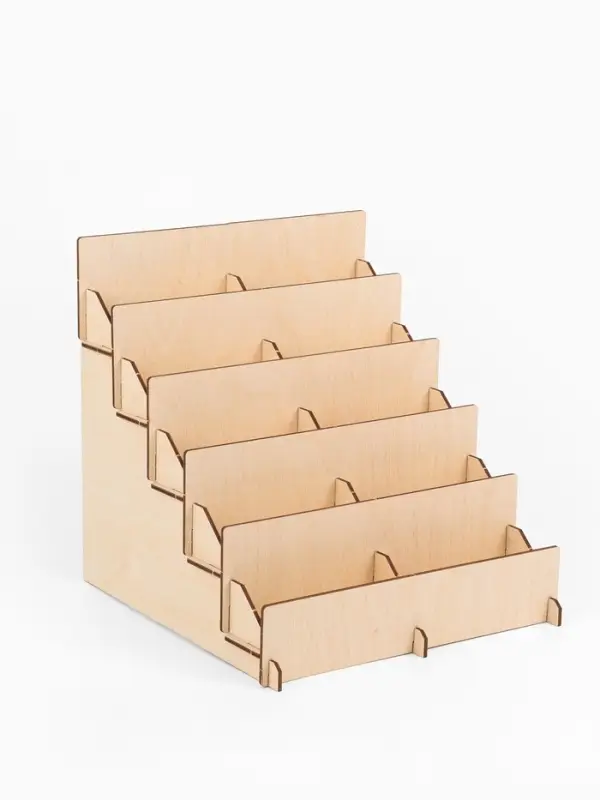 Подставка под открытки 10 ячеек по 10.8 см, 23.5&times;23&times;25 см, толщина 3 мм, бежевая