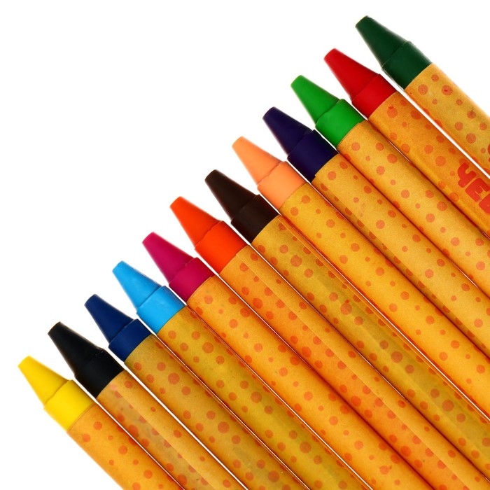 Мелки восковые 12 цветов Мульти-Пульти Мелки восковые 12 цветов Мульти-Пульти "Чебурашка", круглые, картонная упаковка, европодвес