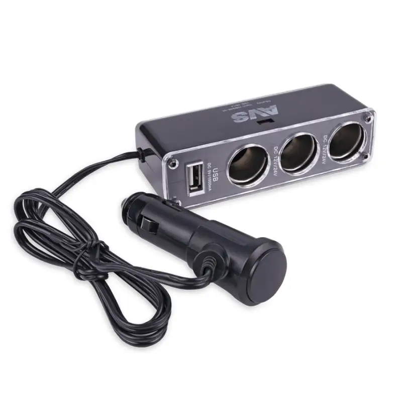 Разветвитель прикуривателя AVS 12/24 (на 3 выхода+USB) CS313U