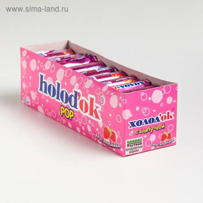 Конфеты &laquo;Холодок&raquo; с шипучкой со вкусом клубники, в стике,15 г
