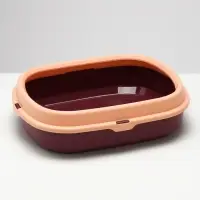 Туалет с бортом 40×34×11 см, бордовый