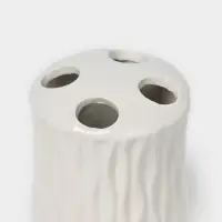 Набор аксессуаров для ванной комнаты Доляна &laquo;Течение&raquo;, 4 предмета, дозатор 350 мл, мыльница, два стакана 300 мл, белый