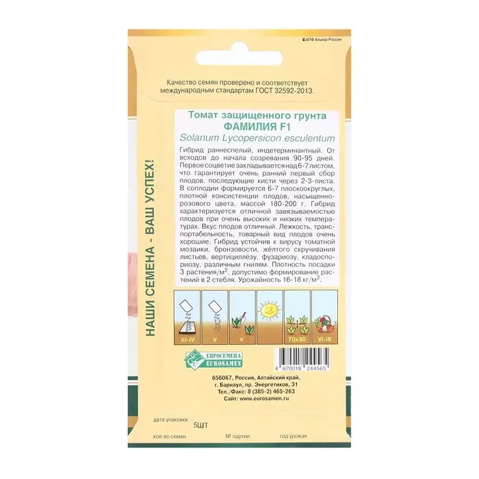 Семена Томат защищенного гунта Фамилия F1, 5 шт Семена Томат защищенного гунта Фамилия F1, 5 шт