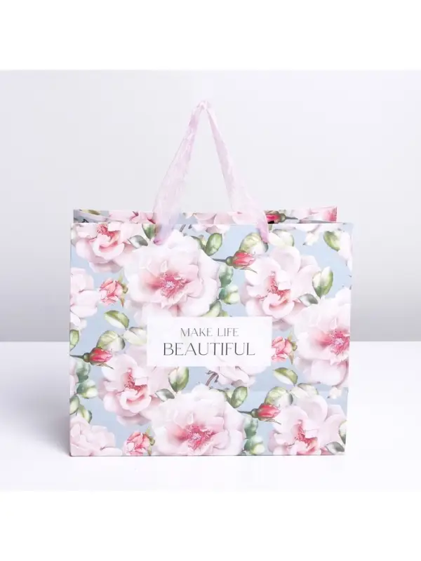 Пакет подарочный крафтовый с пластиковым окном, упаковка, &laquo;Beautiful&raquo;, 24&times;20&times;11 см