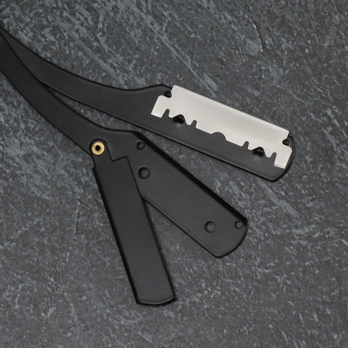 Опасная бритва, шаветт, без лезвия, 13,3 × 21 × 2,8 см, стальная, цвет чёрный