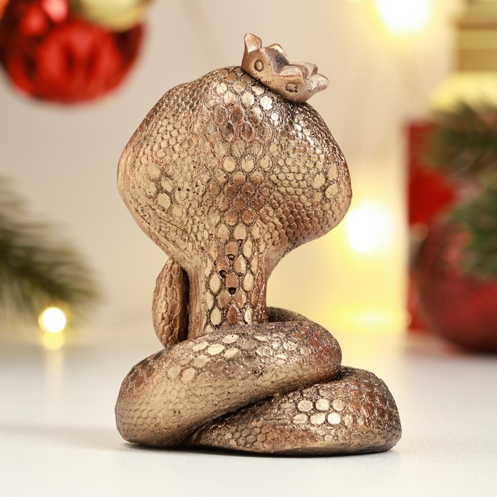Фигура Фигура "Змея с короной" бронза, 8х5см