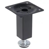 Опора квадратная OKV001BL ТУНДРА, d=25&times;25 мм, H=80 мм, чёрная