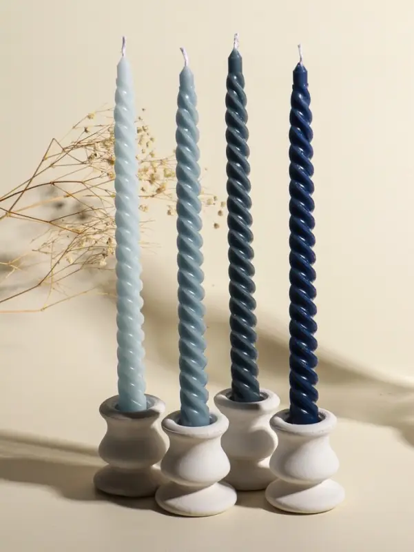 Набор свечей витых, 2х25 см, 4 шт, палитра серого 25,5х8,8х2,4 см Набор свечей витых, 2х25 см, 4 шт, палитра серого 25,5х8,8х2,4 см