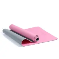 Коврик для фитнеса и йоги ONLYTOP, 183&times;61&times;0.6 см, цвет серый/розовый
