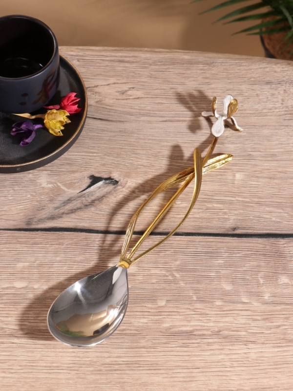 Ложка сервирочная Ложка сервирочная "Лилия" нержавеющая сталь, латунь