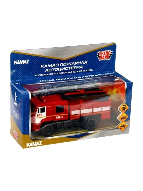 Машинка металлическая «Пожарная автоцистерна», открываются двери, 15 см
