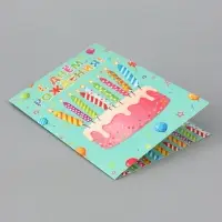 Открытка средняя с конвертом для денег &laquo;С днём рождения!&raquo;, 12&times;18 см, торт