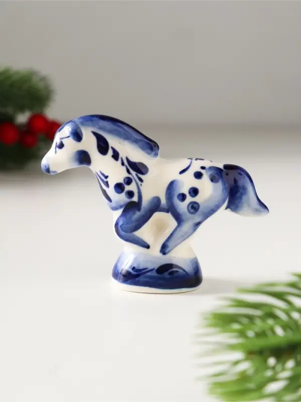 Сувенир Конь Старт, 6х8х8 см, гжель Сувенир Конь Старт, 6х8х8 см, гжель