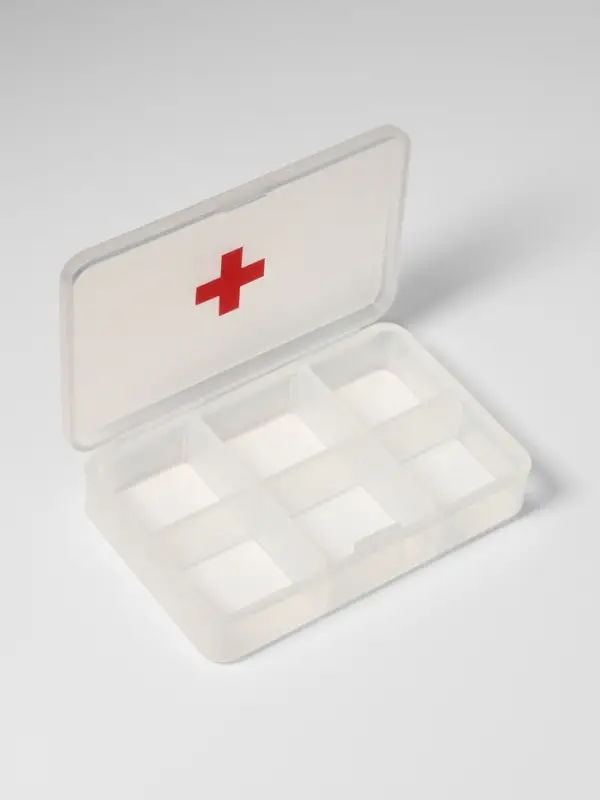 Таблетница «Быстрая аптечка», 6 секций, 8,7 × 5,5 × 1,8 см, цвет прозрачный Таблетница «Быстрая аптечка», 6 секций, 8,7 × 5,5 × 1,8 см, цвет прозрачный