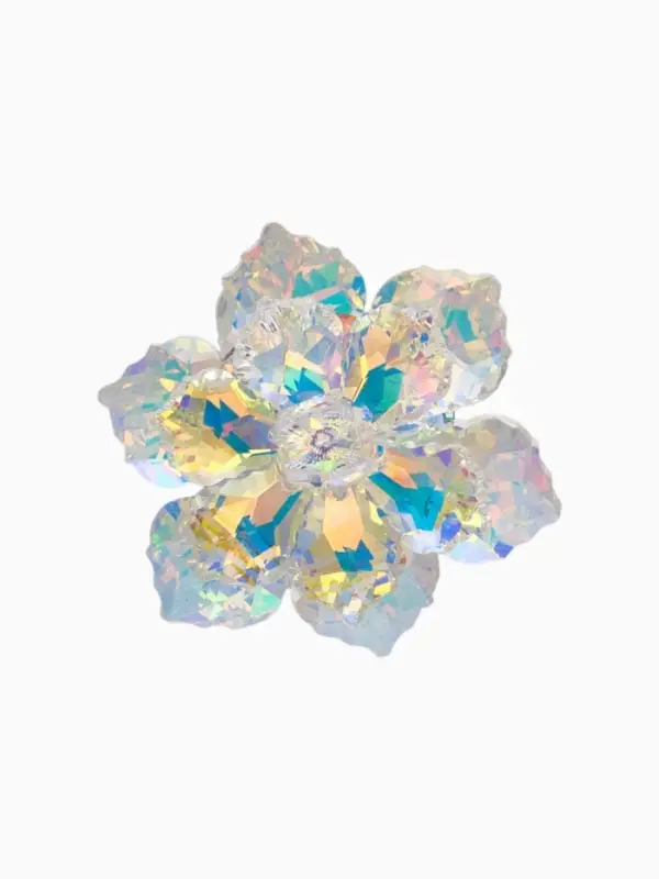 Брошь &laquo;Цветок сказочный&raquo;, радужная в серебре