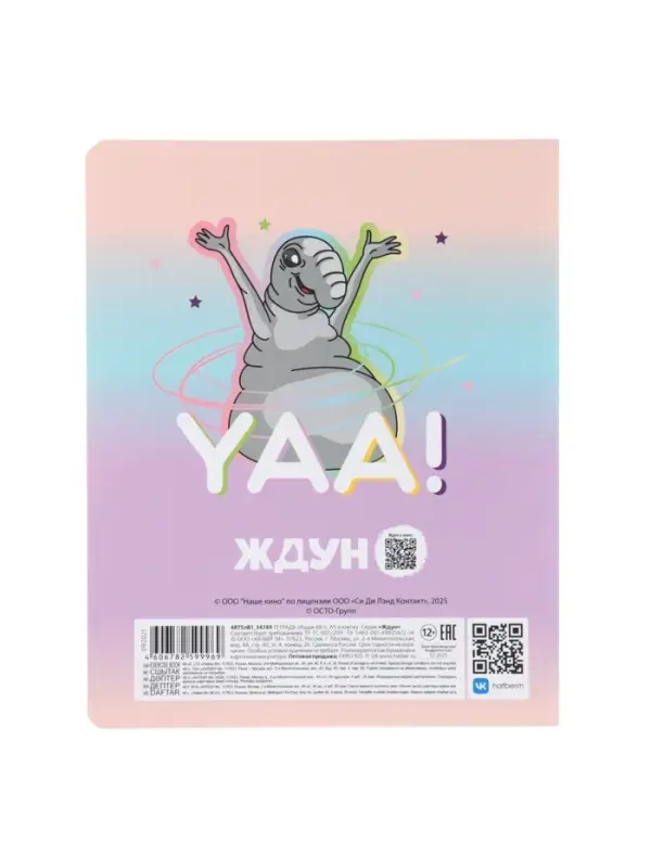 Тетрадь 48л кл Hatber Тетрадь 48л кл Hatber "ЖДУН", на скобе, скругл углы, мат лам, 60-65г/м² 5В МИКС