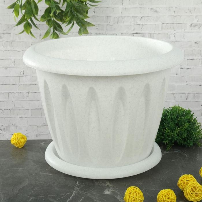 Горшок с поддоном «Фелиция», 6,4 л, цвет мраморный Горшок с поддоном «Фелиция», 6,4 л, цвет мраморный