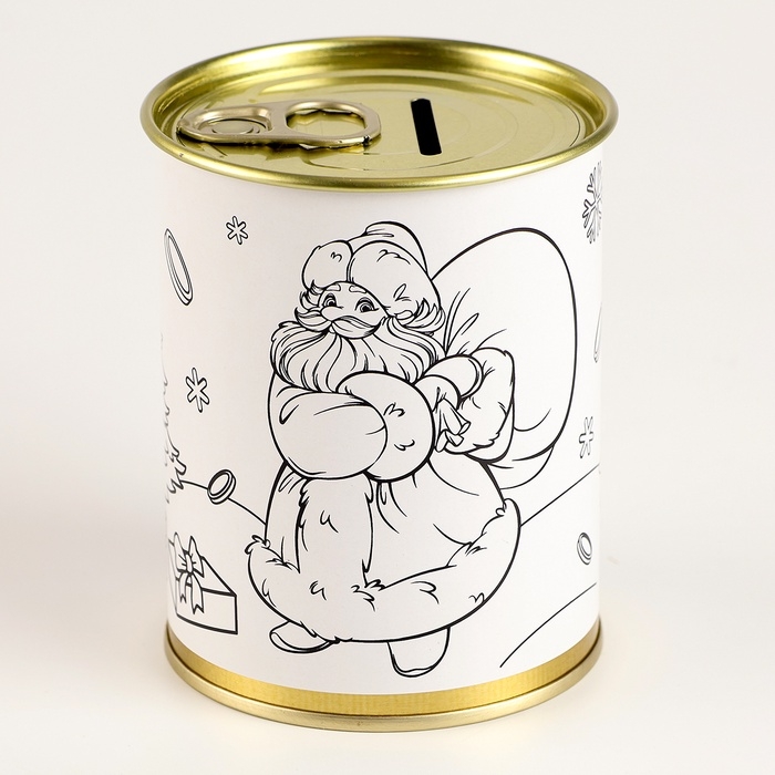 Копилка - раскраска на новый год «Дед Мороз с подарками», набор для творчества Копилка - раскраска на новый год «Дед Мороз с подарками», набор для творчества