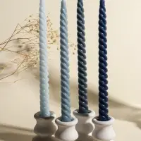 Набор свечей витых, 2&times;25 см, 4 шт., палитра серого, 25.5&times;8.8&times;2.4 см