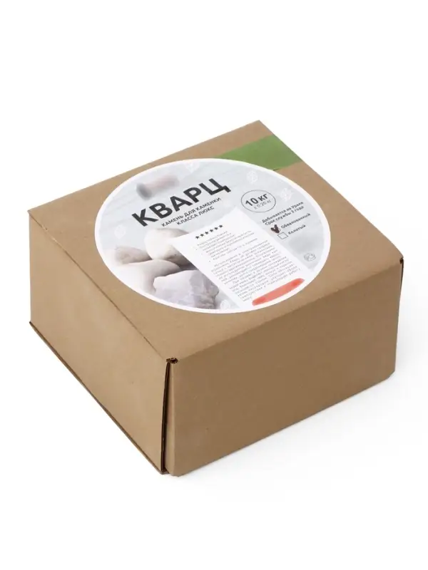 Кварц коробка 10 кг Обвалованный фракция 70 - 150 мм