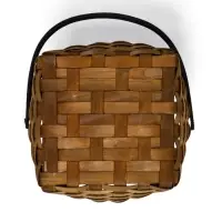 Корзина плетёная для хранения, 22&times;15&times;12 см, ручка h=14 см, секвойя, коричневая