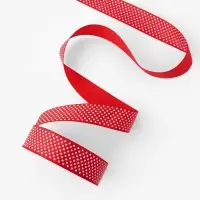 Лента атласная &laquo;Горошек&raquo;, 25 мм, 23&plusmn;1 м, красная №026