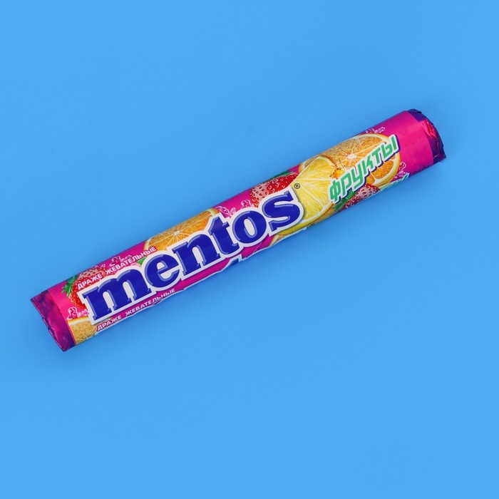 Жевательная конфета Mentos, фрукты, 37 г Жевательная конфета Mentos, фрукты, 37 г