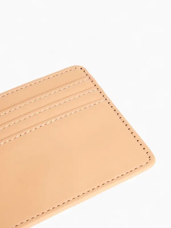 Картхолдер, на 3 карты, отделение для купюр, бежевый