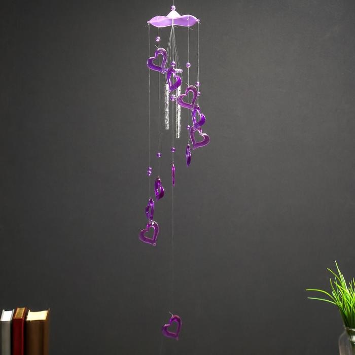 Музыка ветра пластик Музыка ветра пластик "Сердце" 4 трубочки 11 фигурок 50 см