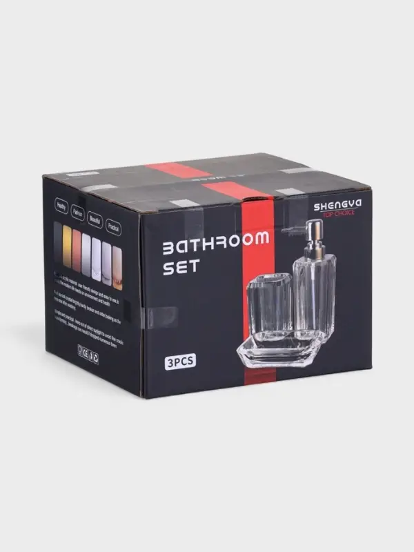 Набор для ванной &laquo;Эко&raquo;, 3 предмета, дозатор, стакан, мыльница