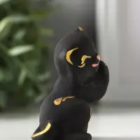 Фигурка керамика &laquo;Котик лапки вверх&raquo;, 7 см, чёрный