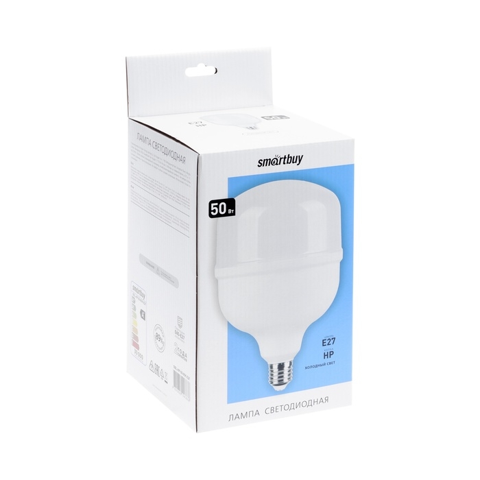 Лампа cветодиодная Smartbuy, E27, 50 Вт, 6500 К, холодный белый, переходник на Е40 Лампа cветодиодная Smartbuy, E27, 50 Вт, 6500 К, холодный белый, переходник на Е40