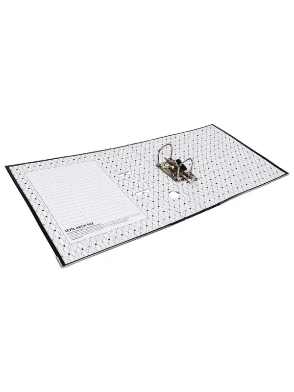 Папка-регистратор А4, 50 мм, ПВХ, тиснение &laquo;лен&raquo;, металлическая окантовка, карман на корешок, собранная, черная