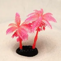 Растение для аквариума и террариума &laquo;Пальма&raquo;, светящееся, 14 см, красное