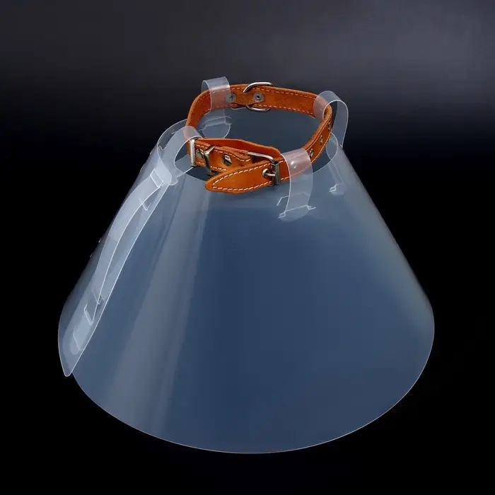 Ветеринарный воротник с креплением на ошейник, ОШ 14-34 см, высота 20 см, без ошейника