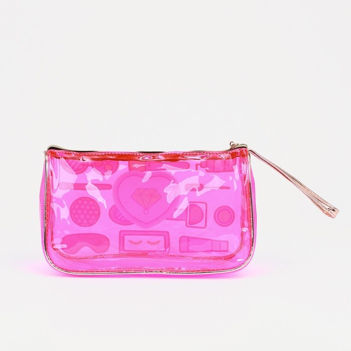 Косметичка на молнии, цвет малиновый