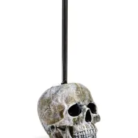 Ёршик для унитаза с подставкой &laquo;Череп&raquo;, стальная ручка, 16&times;15&times;22 см, белый