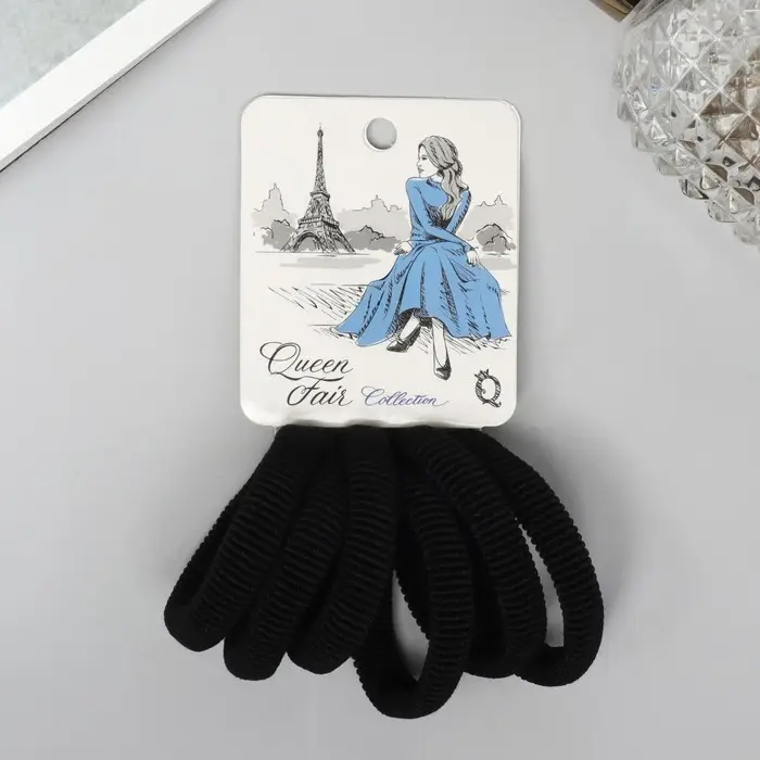 Резинка для волос Резинка для волос "Марлен" (набор 6 шт) грёзы, 4 см, чёрный