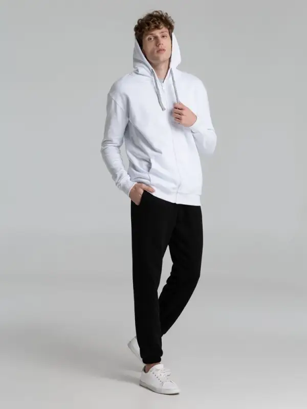 Толстовка на молнии с капюшоном Unit Siverga Heavy белая, размер XS Толстовка на молнии с капюшоном Unit Siverga Heavy белая, размер XS